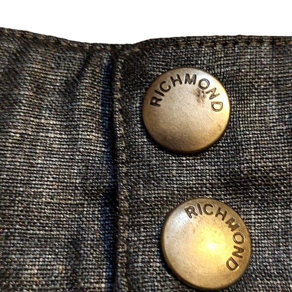 Richmond Light & Dark Blue Tweed Mini Skirt w/ Zipper Waist Band Sz 42 NWT - Picture 9 of 12